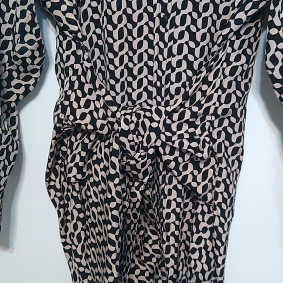 Faithfull the Brand Black and Tan Geometric Dress - Size 2 - Picture 4 of 9